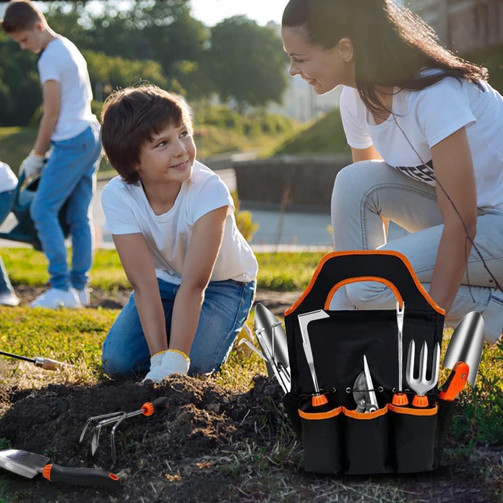 Garden Tool Set,10 PCS Stainless Steel Heavy Duty Gardening Tool Set with Soft Rubberized Non-Slip Ergonomic Handle S... - Image 5