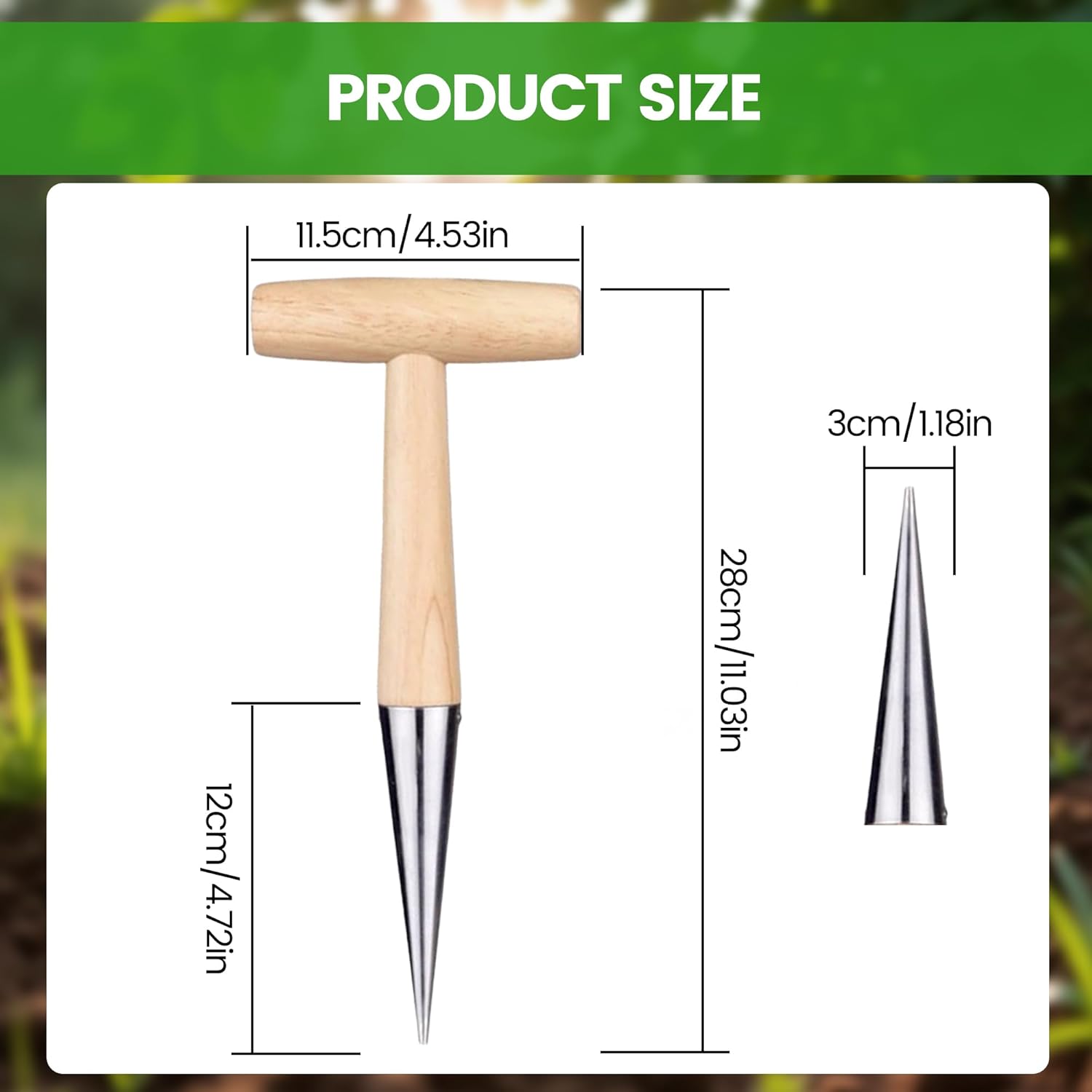 Plant Hole Digger for Planting, Garden Seed Dispenser, Bulb Planting Tool, Handheld Digger Garden Seed Planting Tool ... - Image 2