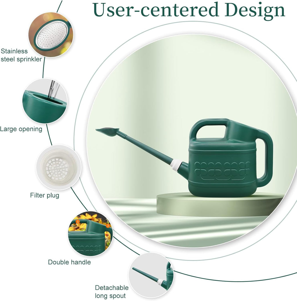2 Gallon Watering Can, Garden Watering Can Outdoor, Plant Water Can with Removable Long Spout and Stainless Steel Spr... - Image 5