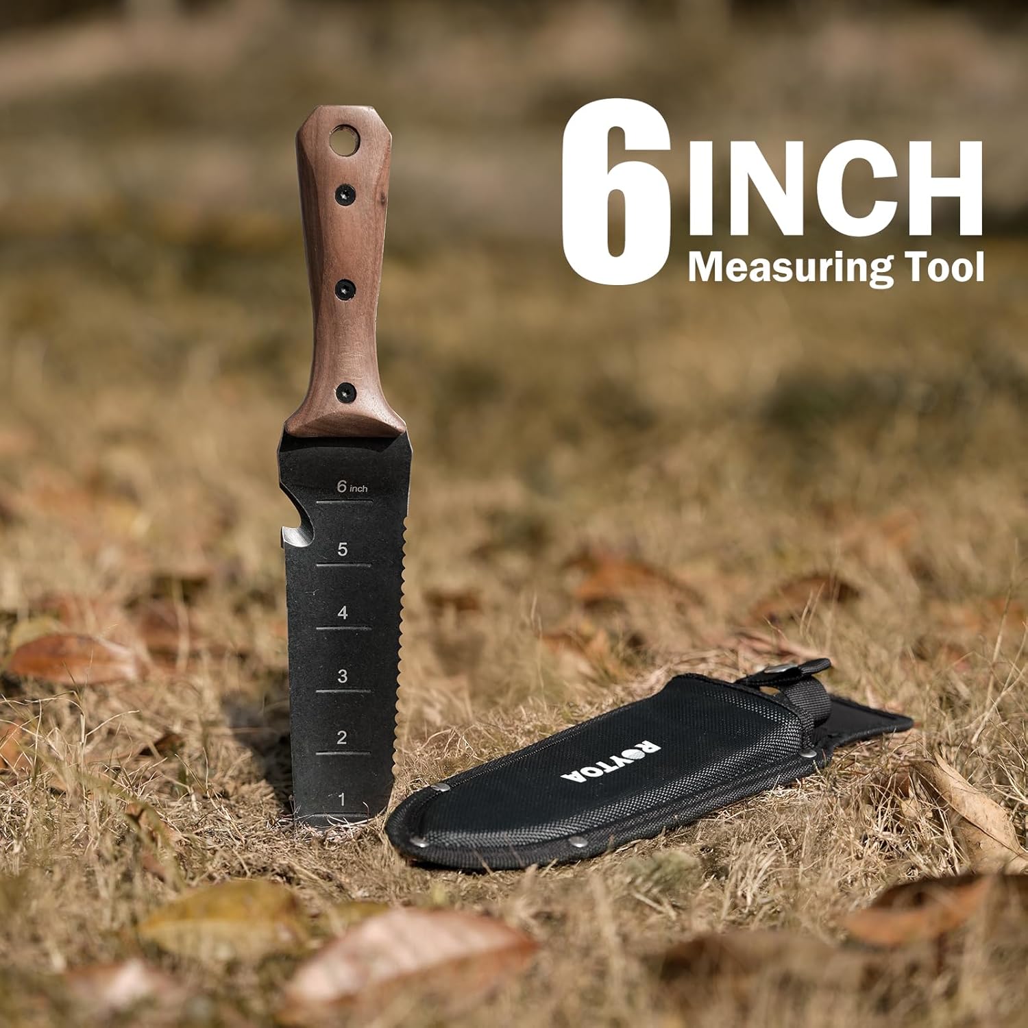 Hori Hori Garden Knife, Garden Tools with Sheath for Weeding,Planting,Digging, 7" Stainless Steel Blade with Cutting ... - Image 6