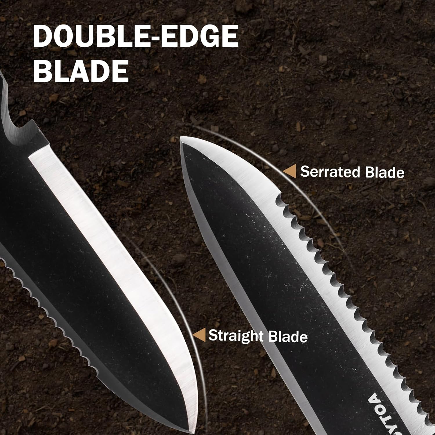 Hori Hori Garden Knife, Garden Tools with Sheath for Weeding,Planting,Digging, 7" Stainless Steel Blade with Cutting ... - Image 2