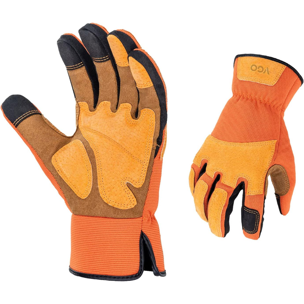 Vgo... 1-Pair Gardening Gloves Men, Safety Work Gloves, Puncture-proof, Thornproof, Touchscreen (SL7475)
