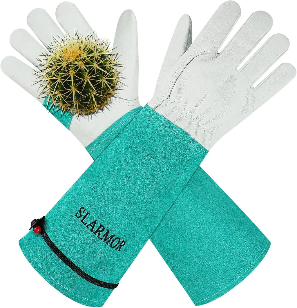 Long Gardening-Gloves Women/Men-Thorn proof Rose Pruning Heavy Duty Gauntlet-M - Image 6
