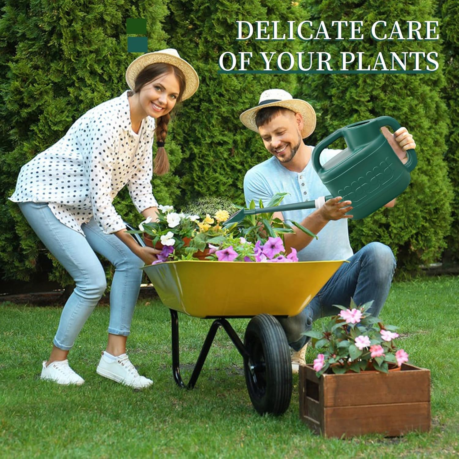 2 Gallon Watering Can, Garden Watering Can Outdoor, Plant Water Can with Removable Long Spout and Stainless Steel Spr... - Image 2
