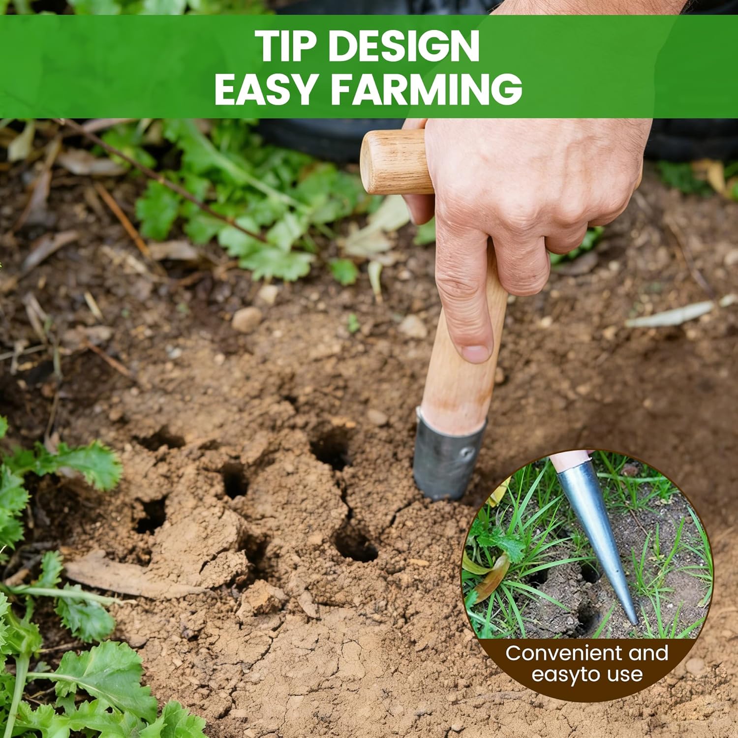 Plant Hole Digger for Planting, Garden Seed Dispenser, Bulb Planting Tool, Handheld Digger Garden Seed Planting Tool ... - Image 4