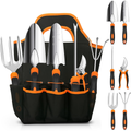 Gardening Tool Set, CHRYZTAL Stainless Steel Heavy Duty Gardening Tool Set, with Non-Slip Rubber Grip, Storage Tote B...