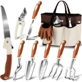 MelonArt Garden Tool Set,10 Pcs Heavy Duty Gardening Hand Tool Kit for Women Aluminum with Non Slip Ergonomic Handle,...